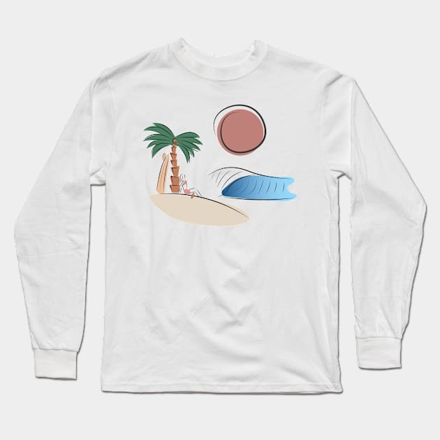 Summer Surf days Long Sleeve T-Shirt by JDP Designs